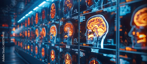 Fototapeta Brain Monitoring Device Detecting Anomalies Indicative of Neurological Conditions