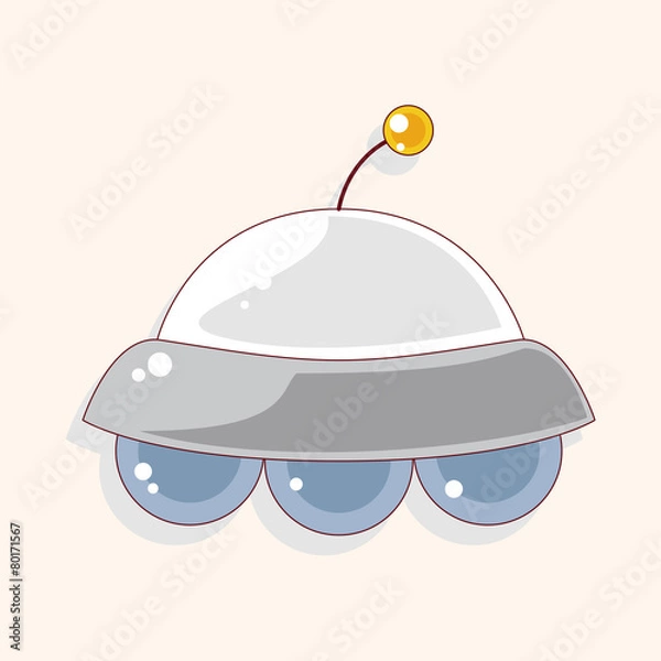 Fototapeta Space ufo theme elements