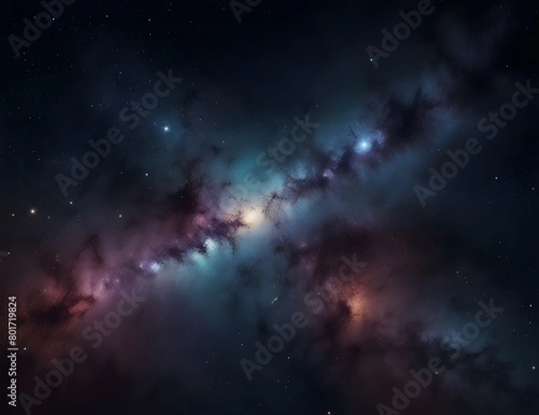 Fototapeta Night sky with stars and galaxy in outer space, universe background.Generative AI