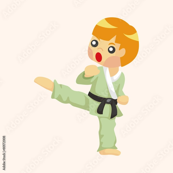 Fototapeta Taekwondo theme elements