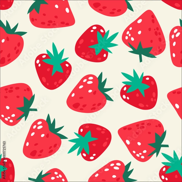 Fototapeta Seamless Strawberry Patterns. Beauty of Fruit in Print and Fabric Art