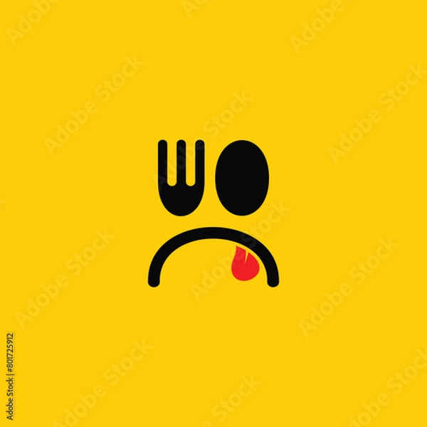 Fototapeta flat logo, angry, disappointed expression
