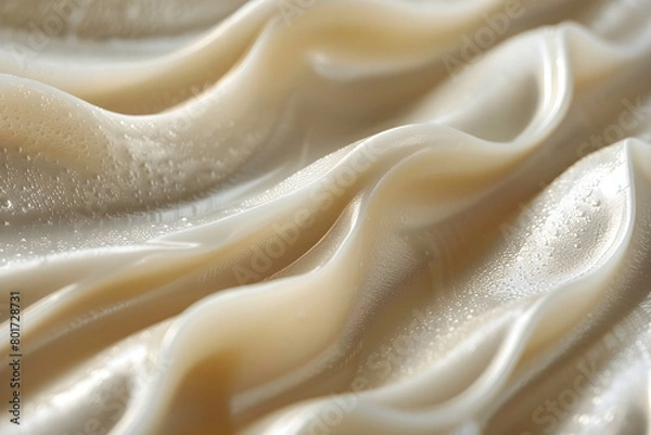 Fototapeta 흰색 바닥에 흰색 크림 소용돌이와 파도