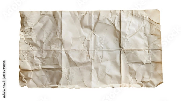 Fototapeta Old, wrinkled blank post card 