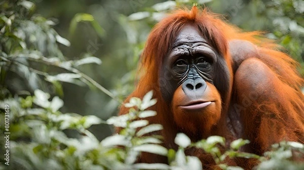 Obraz monkey orange in the wood