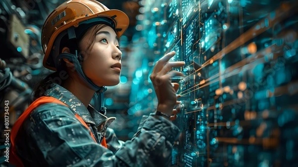 Fototapeta Virtual Data Overlays: The Future of Modern Industrial Work