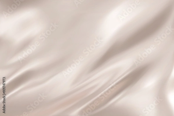 Fototapeta Abstract light beige gradient background. Minimalistic subtle wavy silk texture. 3D vector illustration.