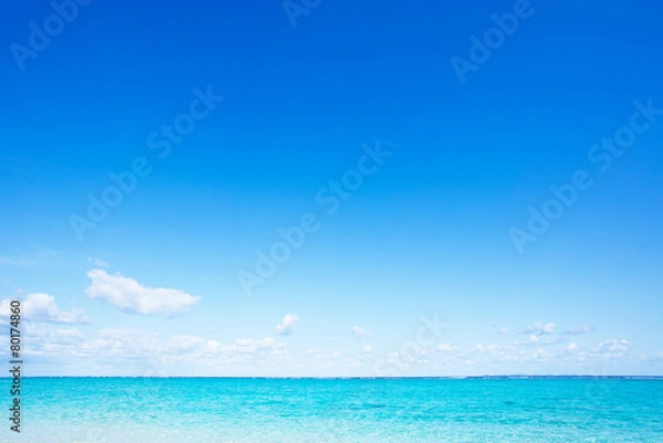 Obraz 沖縄の海・水平線と青空