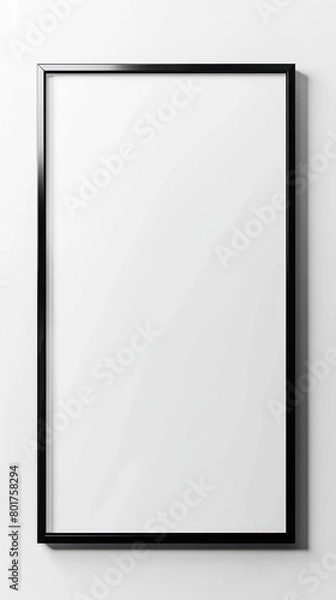 Fototapeta simple rectangular frame made of steel beams on a white background