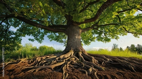 Fototapeta tree roots deep and wide strong and sustainable growth nature