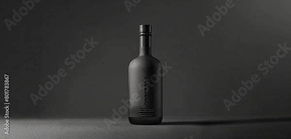 Obraz wine bottle on black background