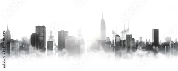 Obraz hi-tech city silhouette at white background 