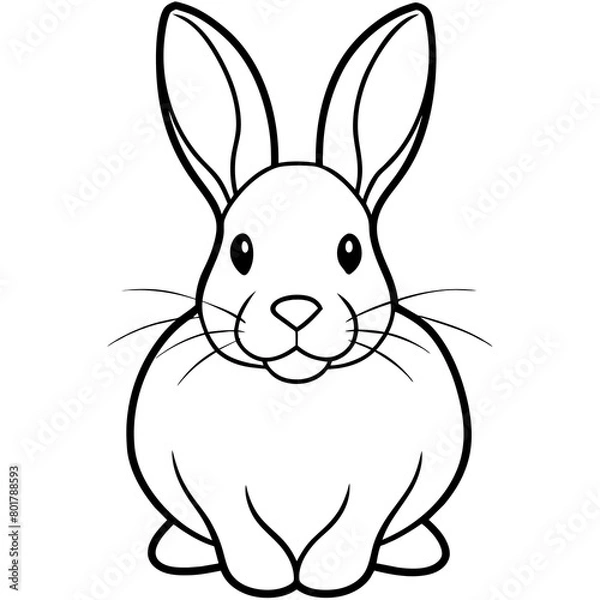 Fototapeta animals rabbit vector line