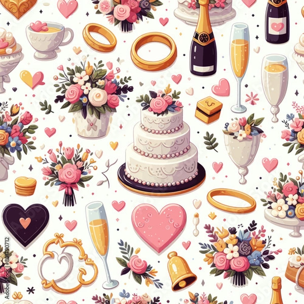 Obraz Weddings accessories vector  