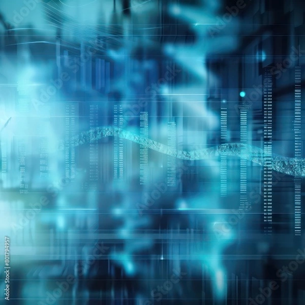 Obraz medical blurred futuristic background, blue