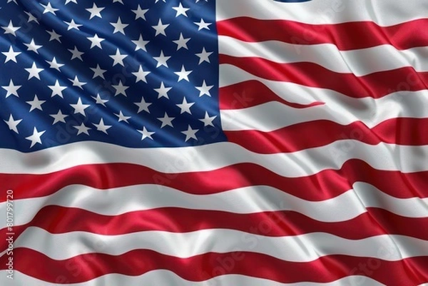 Obraz american flag blowing in the wind