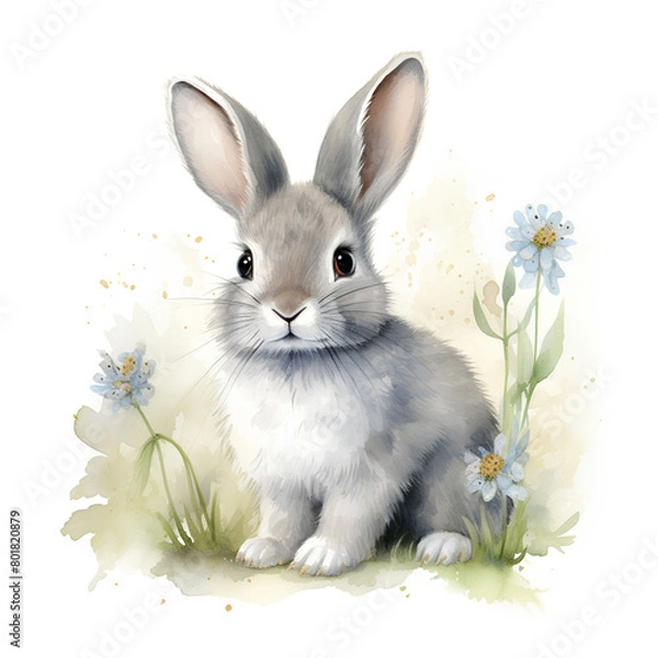 Obraz 水彩で描いたうさぎのイラスト