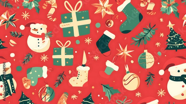 Fototapeta christmas seamless pattern