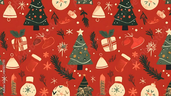 Obraz christmas seamless pattern
