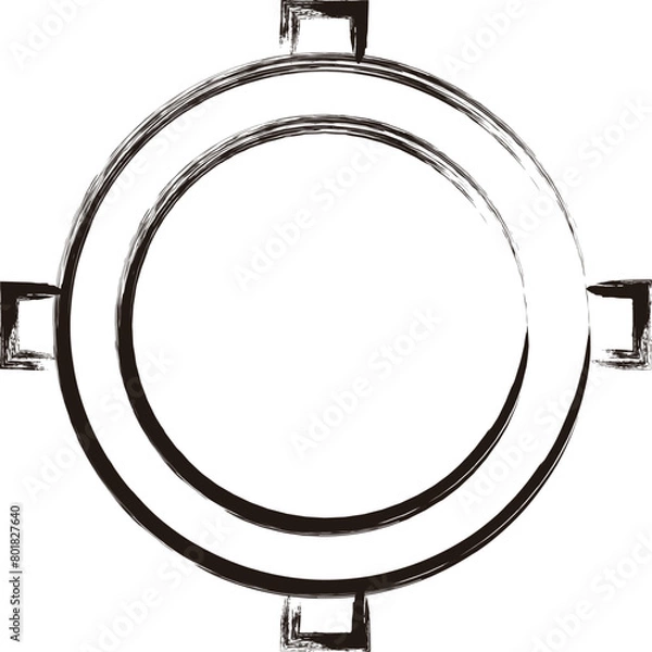 Fototapeta 筆書きビジネスアイコン　目印