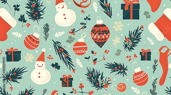 Obraz christmas seamless pattern