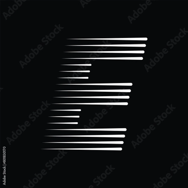 Fototapeta Letter E Logo with Abstract Line Pattern