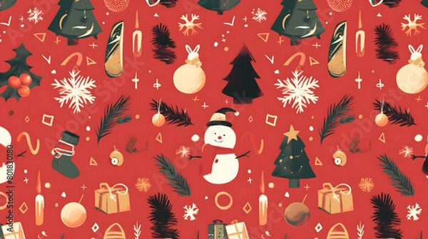Obraz christmas seamless pattern