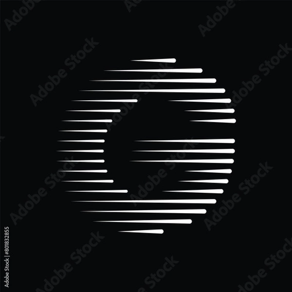 Fototapeta Letter G Logo with Abstract Line Pattern