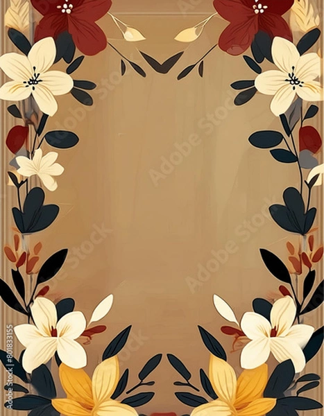 Obraz Greeting Card Design with background and flowers. Mother's Day Card. Copy space.