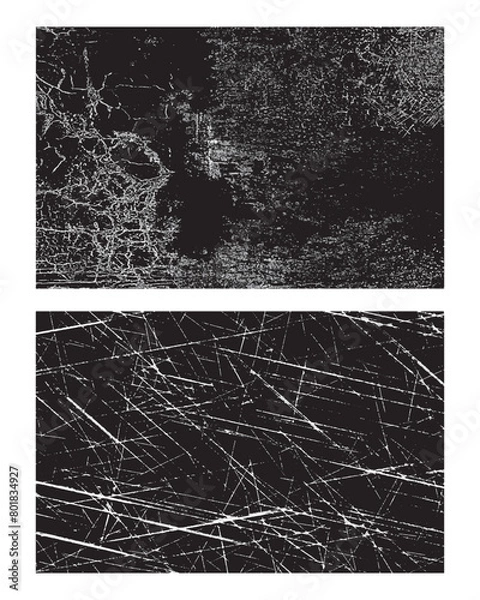 Fototapeta Set of Vector Scratch Grunge Textures