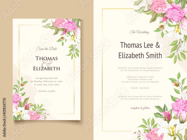 Obraz Elegant Floral Vector Wedding Invitation Template Design
