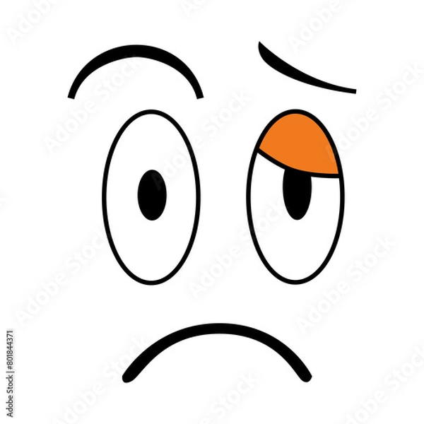 Obraz clip art design sad confused expression.