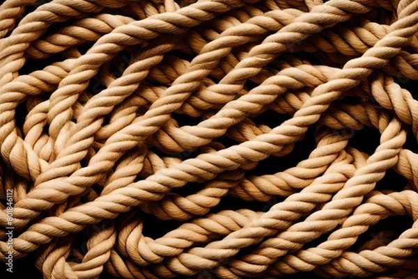 Fototapeta close up of a rope on a ship