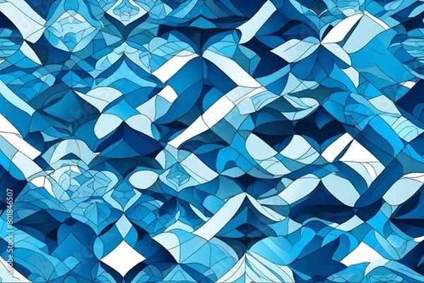 Fototapeta abstract blue background with cubes