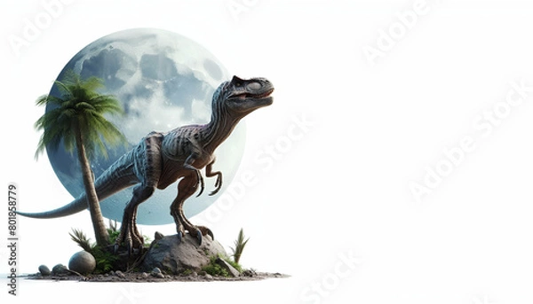 Fototapeta Tyrex on white AI generated