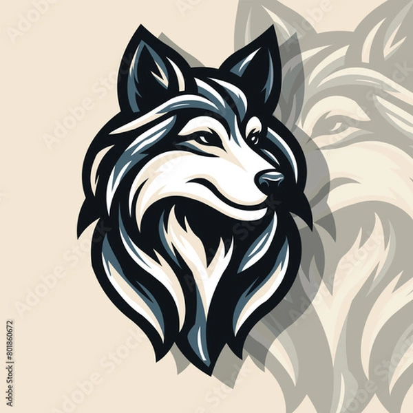 Obraz logo mascot wolf illustration vector
