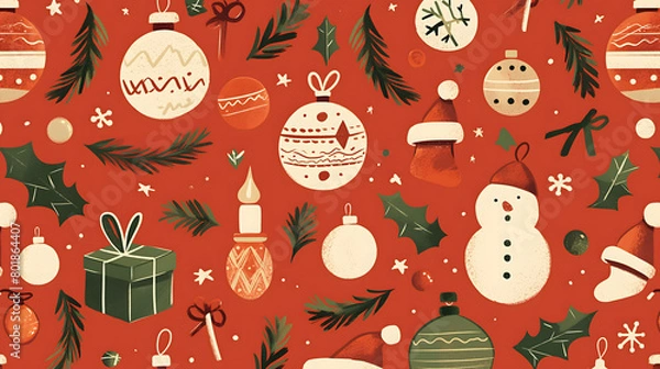 Obraz christmas seamless pattern