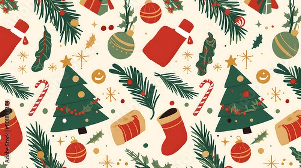 Obraz christmas seamless pattern