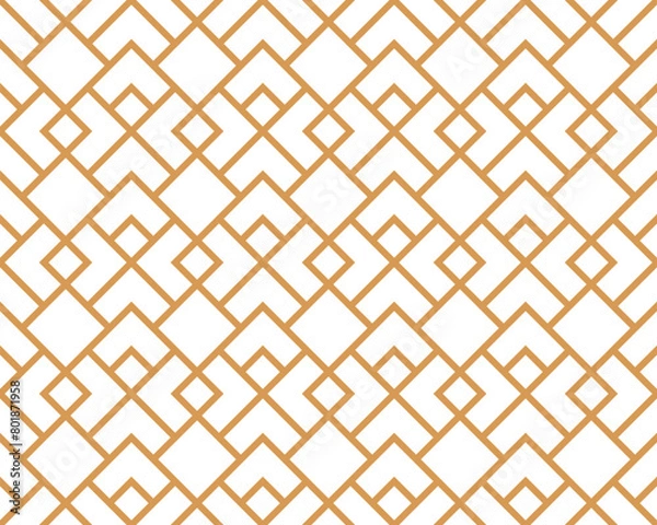 Fototapeta The geometric pattern with lines. Seamless vector background. White and golden texture. Graphic modern pattern. Simple lattice graphic design