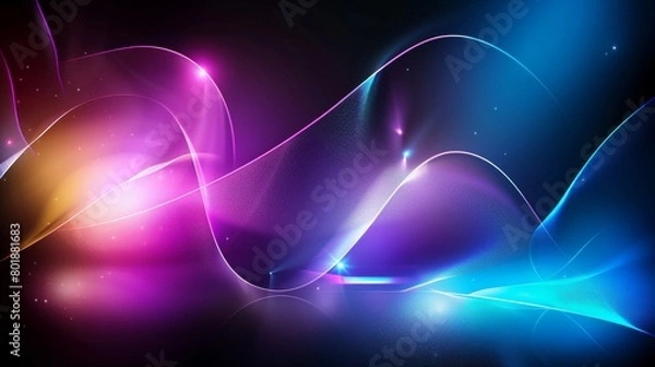 Obraz magic energy neon glowing wave abstract background