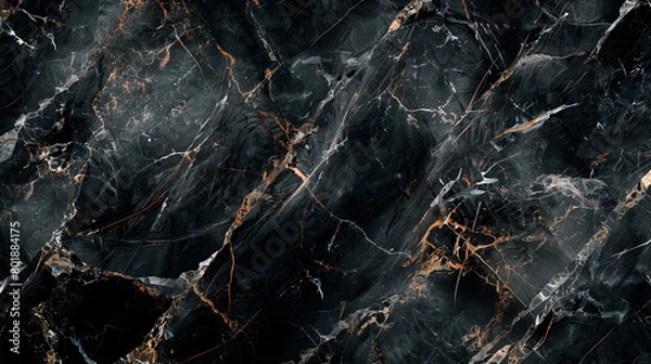 Fototapeta Timeless Elegance: Seamless Dark Marble Texture for Glamorous Digital and Print Designs