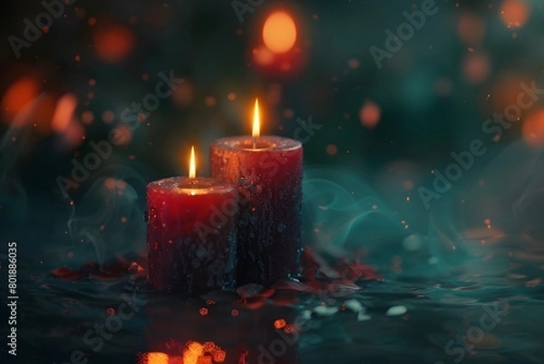 Fototapeta Touching Illustration of Candle Lighting Representing Unity and Connection