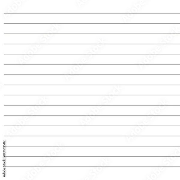 Fototapeta Blank loose leaf notebook paper background. Realistic line paper note. Notebook paper with lines design. Blank notebook paper sheet with lines vector illustration design.11.55.