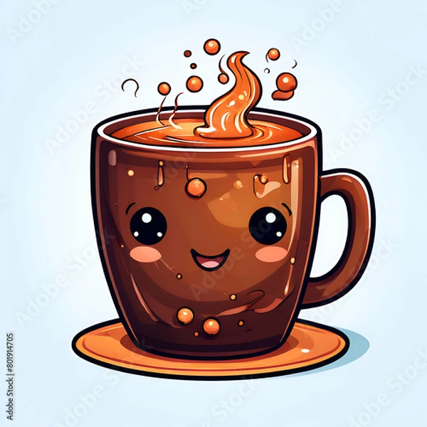 Obraz A coffee cup made of coffee isolated on white background