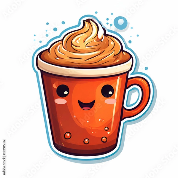 Obraz A coffee cup made of coffee isolated on white background