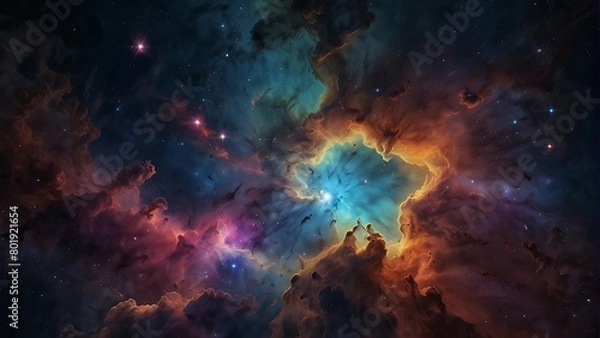 Fototapeta background with space Celestial Nebula High-Demand Background Image 