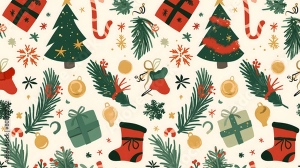 Obraz christmas seamless pattern