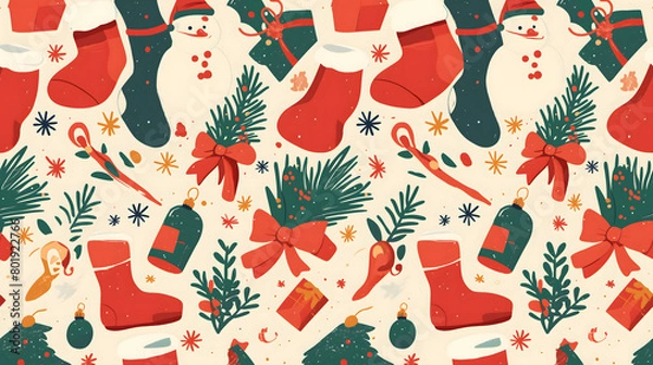 Obraz christmas seamless pattern