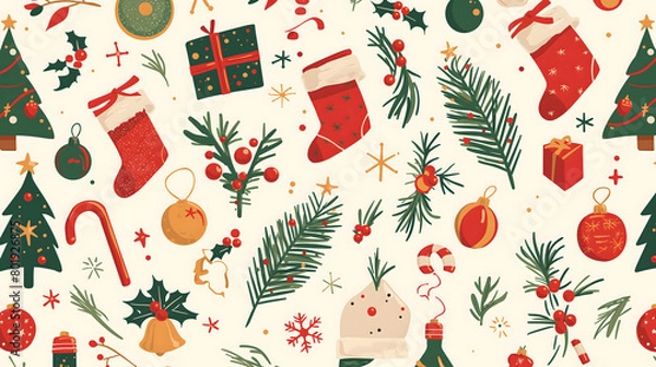 Obraz christmas seamless pattern