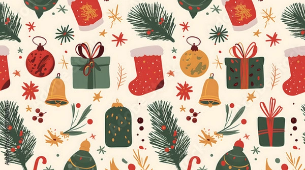 Obraz christmas seamless pattern